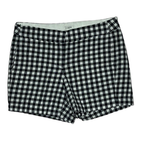 J. Crew Factory Pants - J. Crew Factory  Chino Shorts Navy Blue White Gingham Flat Front Women’s Size‎ 2